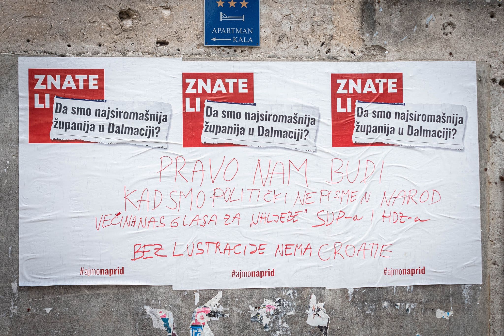 Nepoznati vlasnik flomastera obračunao se s vodećim strankama preko Šupinog plakata