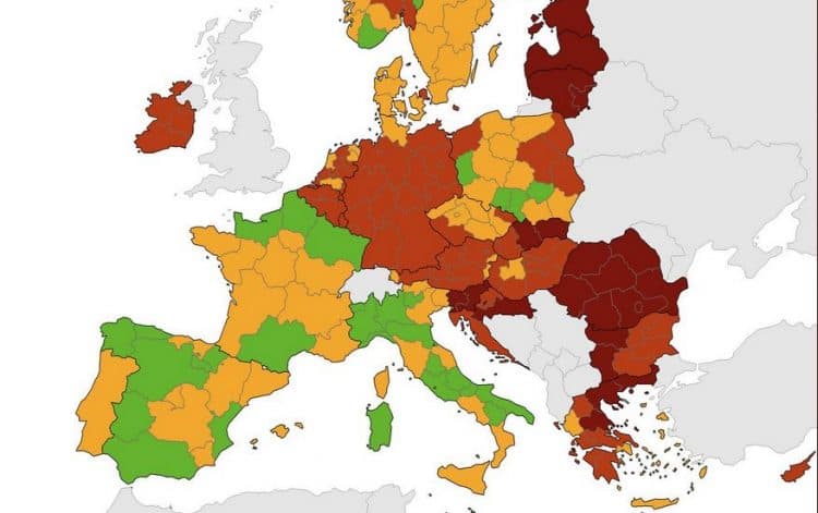 Nova karta ECDC-a: Osim Zagreba u tamnocrveno ušli još neki dijelovi Hrvatske