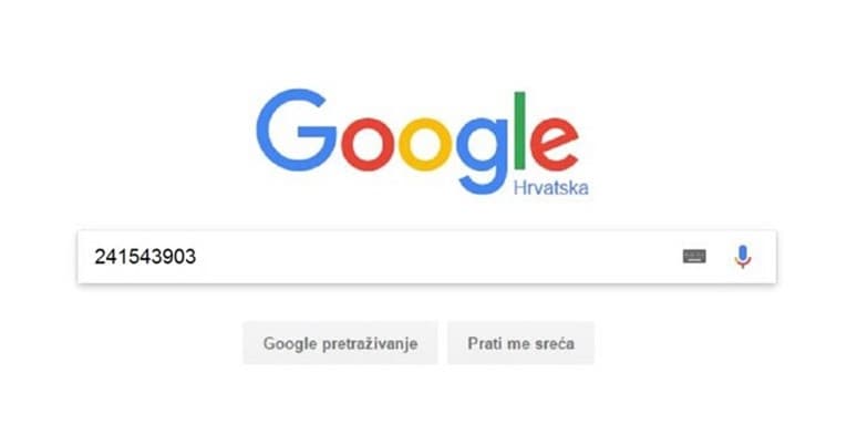 Znate li što se dogodi kad u Google ukucate broj 241543903? 