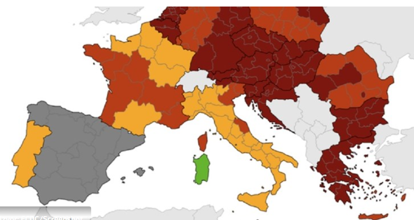 Objavljena nova koronakarta ECDC-a, Hrvatska i dalje tamnocrvena 