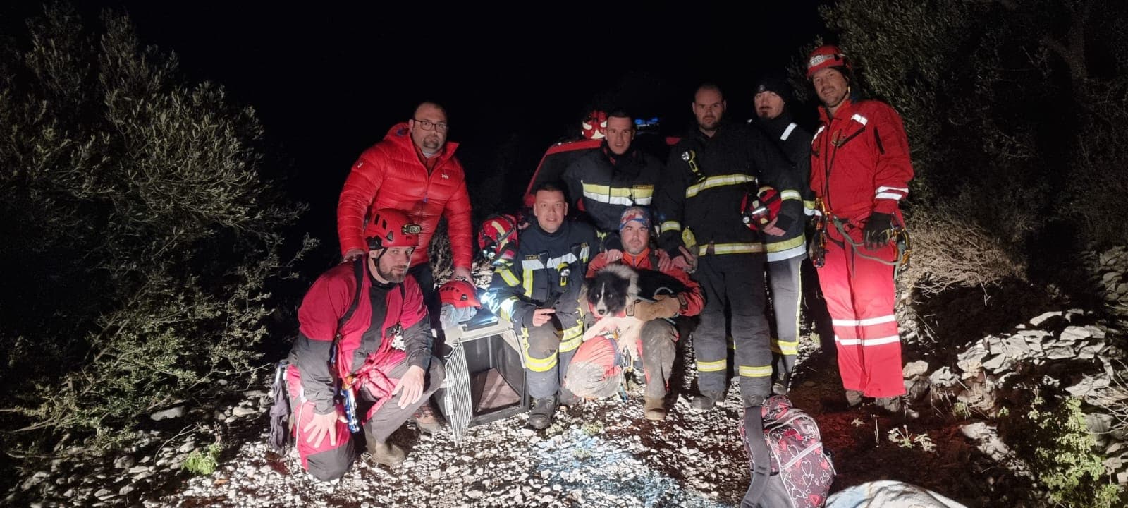Vatrogasci pola noći izvlačili psića iz 25 metara duboke jame: Pročitajte kako je izgledala akcija spašavanja
