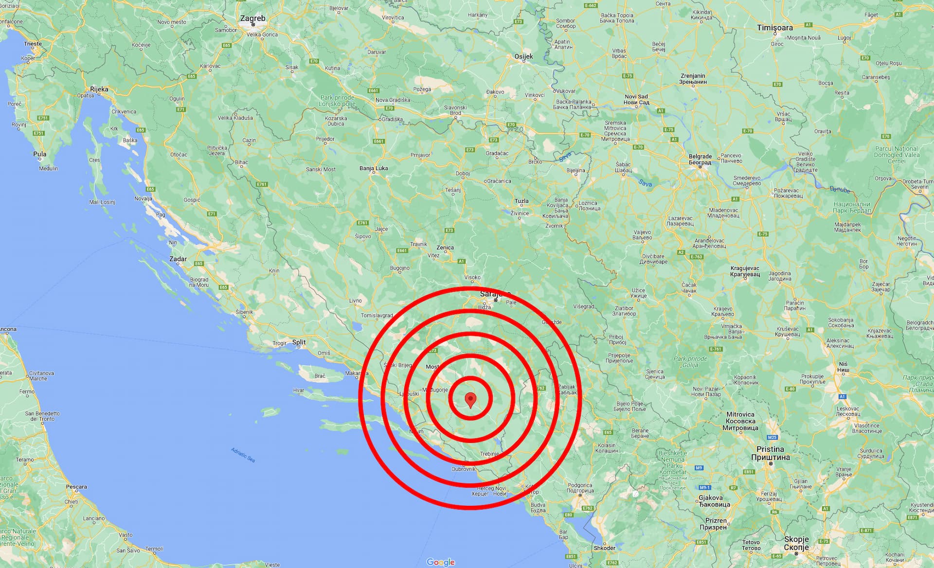 U Hercegovini novi snažni potres snage 4.8 stupnjeva Richtera 