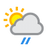 Moderate rain at times